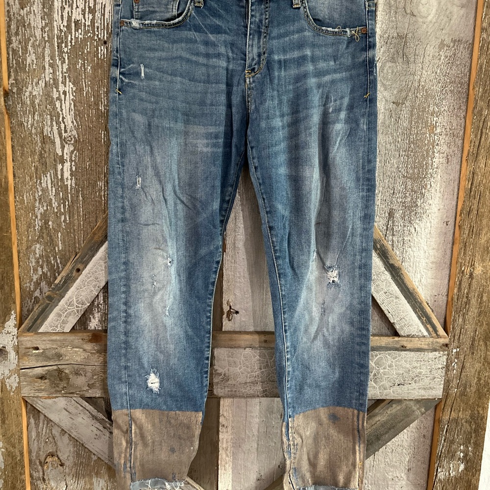 Anthropologie Pilcro and the Letterpress copper bottom distressed jeans. - Picture 2 of 11